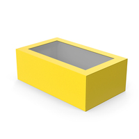 Yellow Cakebox With Window PNG & PSD Images