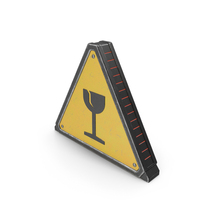 Glass Hazard Warning Sign Used PNG & PSD Images