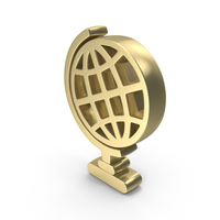 Wire Globe Logo Gold PNG & PSD Images