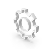 Gear Wire Frame Logo White PNG & PSD Images