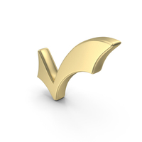 Gold Correct Tick Symbol PNG & PSD Images