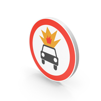 Flammable Materials Prohibited Road Sign PNG & PSD Images