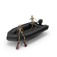 Worn Skeleton Diver From ZODIAC Rubber Motor Boat PNG & PSD Images