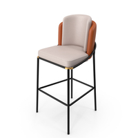 Beige Orange Counter Height Bar Stool Upholstered PNG & PSD Images
