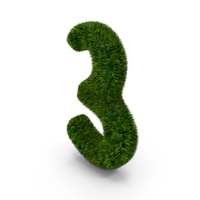 Alphabet Number 3 Grass PNG & PSD Images