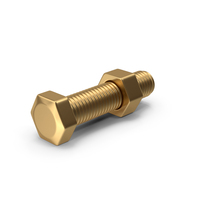 Gold Bolt With Nut PNG & PSD Images