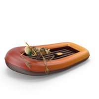 Worn Skeleton Snorkel Diver On An Inflatable Boat PNG & PSD Images