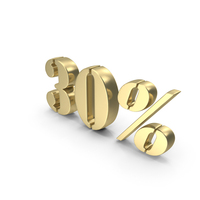Gold 30 Percent Symbol PNG & PSD Images