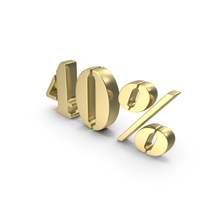 Dual Number Percentage 40 Gold PNG & PSD Images