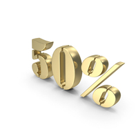 Gold 50 Percent Symbol PNG & PSD Images