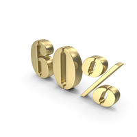 Gold 60 Percent Symbol PNG & PSD Images