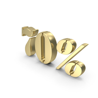 Dual Number Percentage 70 Gold PNG & PSD Images