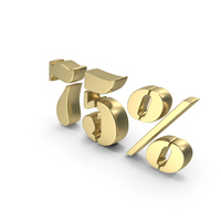 Gold 75 Percent Symbol PNG & PSD Images