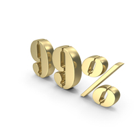 Gold 99 Percent Symbol PNG & PSD Images