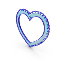 Blue Glass Heart Frame PNG & PSD Images