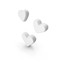 Three White Hearts PNG & PSD Images