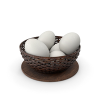 Bowl Of White Eggs In A Basket PNG & PSD Images
