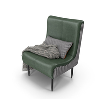 Homary-Accent Chair Upholstered Leather Accent Chair with Ottoman PNG & PSD Images