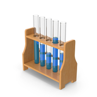 Wooden Test Tube Rack With Blue Liquid PNG & PSD Images