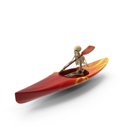 Worn Skeleton Oaring In A Kayak PNG & PSD Images