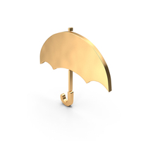 Umbrella  Symbol Gold PNG & PSD Images