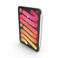 iPad mini 2021 Pink With Apple Pencil PNG & PSD Images