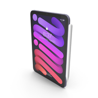 iPad mini 2021 Purple With Apple Pencil PNG & PSD Images