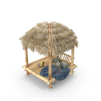 Bamboo Bed with Tent PNG & PSD Images