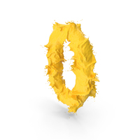 Yellow Splash Number 0 PNG & PSD Images