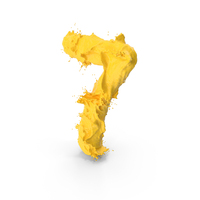 Yellow Splash Number 7 PNG & PSD Images