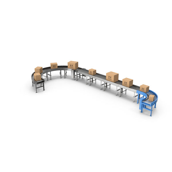 Conveyor Line With Boxes PNG & PSD Images