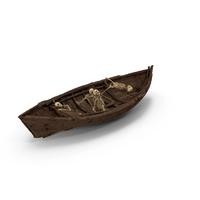 Worn Skeleton Survivor Corpses In Worn Old Wooden Boat PNG & PSD Images