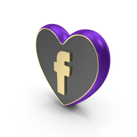Purple Heart Facebook Symbol PNG & PSD Images