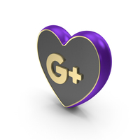 Social Media Icon Google Plus Heart Blue PNG & PSD Images