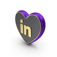 Social Media Icon Linked in Heart Blue PNG & PSD Images