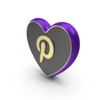 Purple Pinterest Heart Symbol PNG & PSD Images