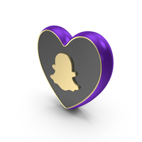 Social Media Icon Snap Chat Heart Blue PNG & PSD Images