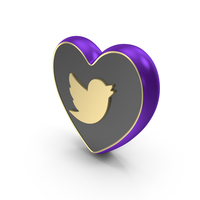 Purple Heart Twitter Symbol PNG & PSD Images
