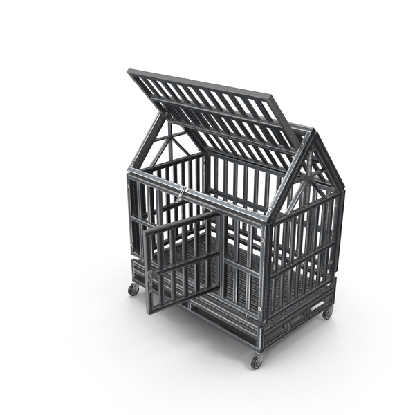Used Dog Cage With Open Door And Roof PNG & PSD Images