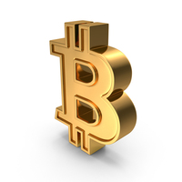 Golden Bitcoin Symbol PNG & PSD Images