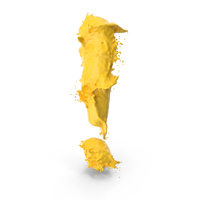 Yellow Splash Exclamation Point Symbol PNG & PSD Images