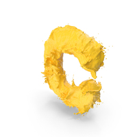 Yellow Splash Small Letter C PNG & PSD Images