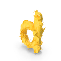 Yellow Splash Small Letter D PNG & PSD Images