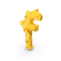 Yellow Splash Small Letter F PNG & PSD Images
