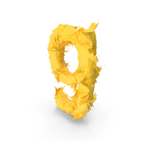 Yellow Splash Small Letter G PNG & PSD Images