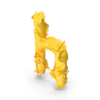 Yellow Splash Small Letter H PNG & PSD Images