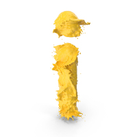 Yellow Splash Small Letter I PNG & PSD Images