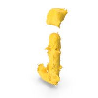 Yellow Splash Small Letter J PNG & PSD Images