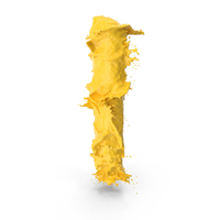 Yellow Splash Small Letter L PNG & PSD Images