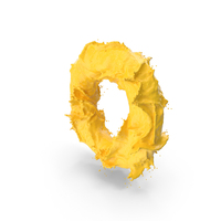 Yellow Splash Small Letter O PNG & PSD Images